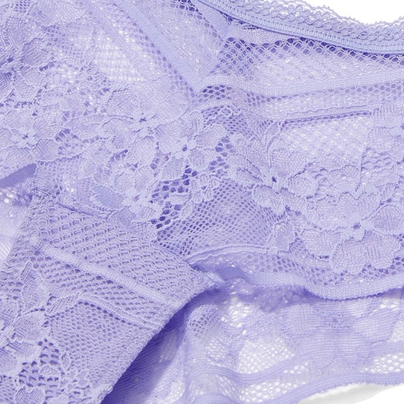 Victoria's Secret The Lacie Floral Stripe Cheeky Panty Periwinkle Small NEW - Picture 6 of 8